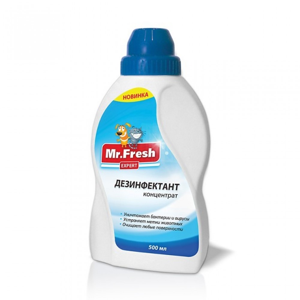 Mr. Fresh - средство-дезинфектант (концентрат) для дезинфекции мест обитания кошек, 500 мл Mr. Fresh - средство-дезинфектант (концентрат) для дезинфекции мест обитания кошек, 500 мл