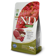 Farmina N&D QUINOA Urinary - беззерновой корм на киноа для профилактики мочекаменной болезни у взрослых кошек (утка, клюква и ромашка)