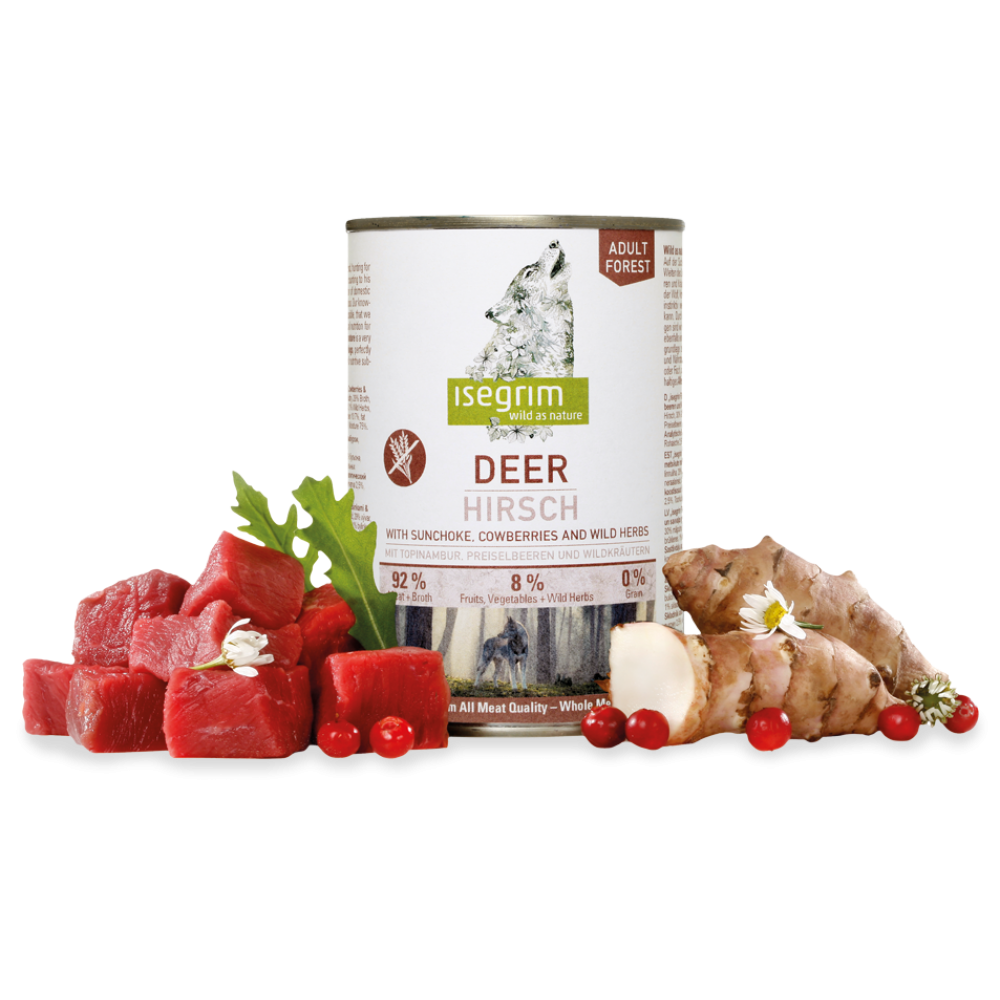 Isegrim Adult Forest Deer - консервы для собак со свежей олениной, топинамбуром, брусникой и лесными травами, 400 гр. (арт. TYZ 95707) Isegrim Adult Forest Deer - консервы для собак со свежей олениной, топинамбуром, брусникой и лесными травами, 400 гр. (арт. TYZ 95707)