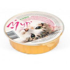 TITBIT - Консервы д/кошек МУР, мясное ассорти с говядиной, 65 г (ламистер)