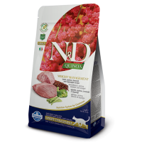 Farmina N&D QUINOA Weight - беззерновой корм на киноа контроль веса для взрослых кошек (ягненок, брокколи и спаржа)