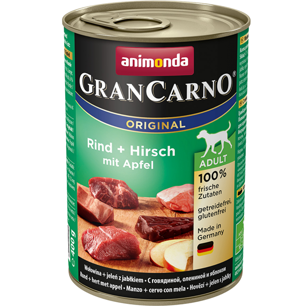 GranCarno Original Adult - консервы для собак, оленина, яблоко (400 г)