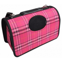 Сумка-переноска Pink для кошек жесткий каркас, с ремнем ДиАнКари