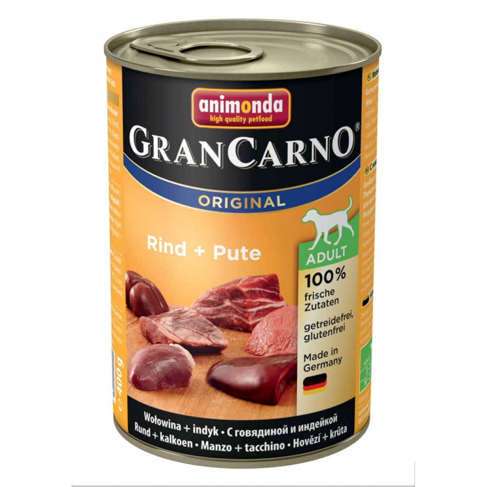 GranCarno Original Adult - консервы для собак с говядиной и индейкой (400 г)