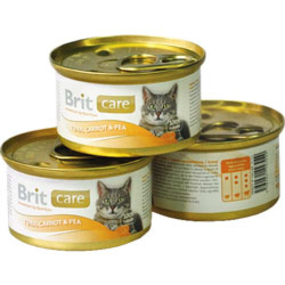 Консервы для кошек Brit Care Tuna, Carrot & Pea (тунец, морковь и горошек), 80 г (арт. 100062) Консервы для кошек Brit Care Tuna, Carrot & Pea (тунец, морковь и горошек), 80 г (арт. 100062)