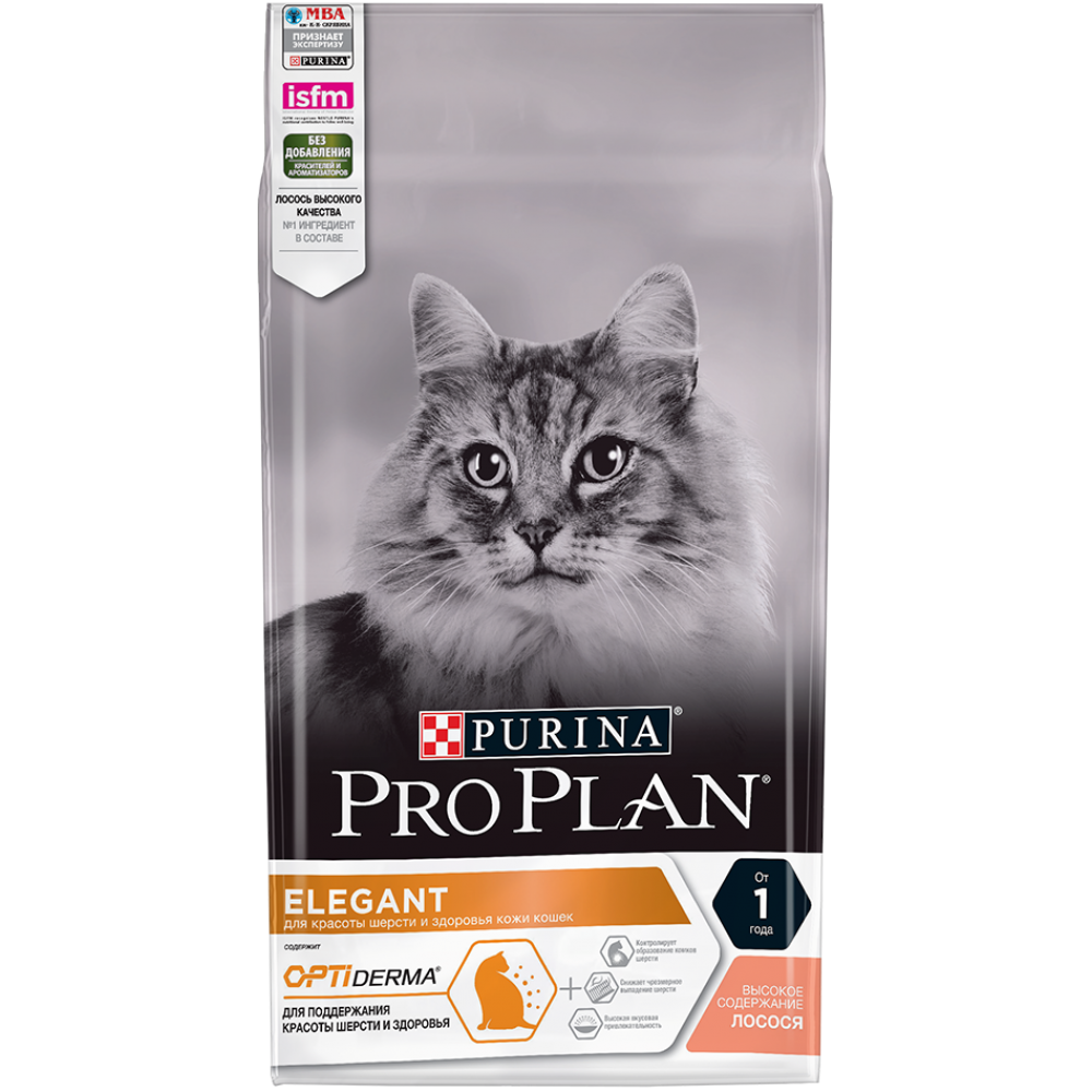 Pro Plan Cat Elegant - корм для кошек с проблемами кожи и шерсти с лососем Pro Plan Cat Elegant - корм для кошек с проблемами кожи и шерсти с лососем
