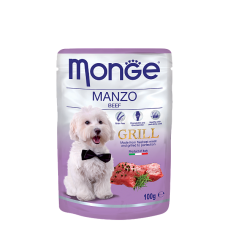 MONGE GRILL POUCH BEEF - Влажный корм (пауч) для собак с кусочками говядины (100 г) MONGE GRILL POUCH BEEF - Влажный корм (пауч) для собак с кусочками говядины (100 г)
