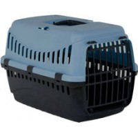Переноска для кошек с пластиковой дверцей GIPSY ECO голубая несколько размеров