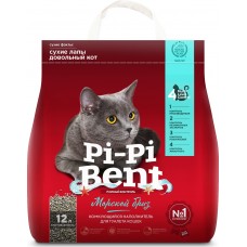 Наполнитель Pi-Pi Bent для туалета кошек Морской бриз Наполнитель Pi-Pi Bent для туалета кошек Морской бриз