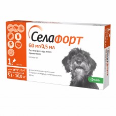 Селафорт - капли противопаразитарные для собак от 5 до 10 кг Селафорт - капли противопаразитарные для собак от 5 до 10 кг