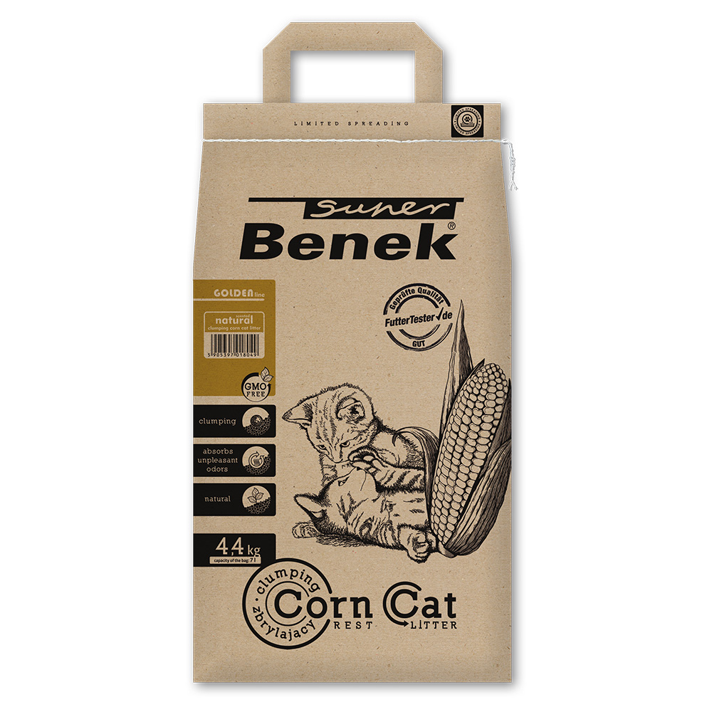 Super Benek Corn Cat Golden - наполнитель для лотка котов кукурузный Super Benek Corn Cat Golden - наполнитель для лотка котов кукурузный